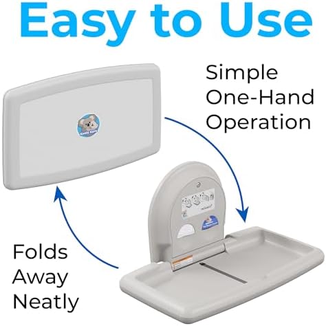 Koala Kare Surface-Mounted Horizontal Baby Changing Station, Model KB300-05 (White Granite)
