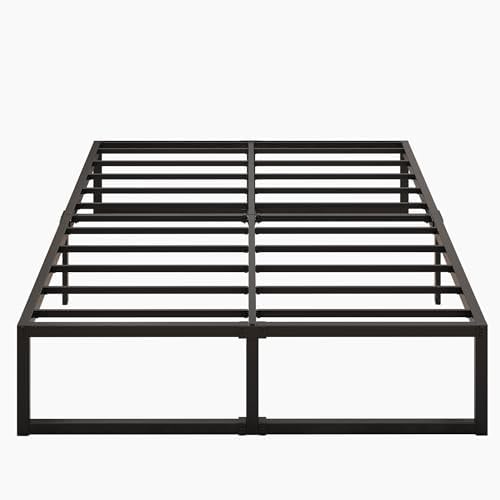 Lutown-Teen 14 Inch Full XL Size Bed Frame No Box Spring Needed, Heavy Duty XL Full Metal Platform Beds with Sturdy Steal Slats for Mattress Foundation, Easy Assembly, Noise Free, Black