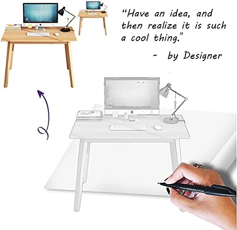 IOTXY Simple Wooden Writing Desk - 47" W PC Laptop Computer Table, Walnut