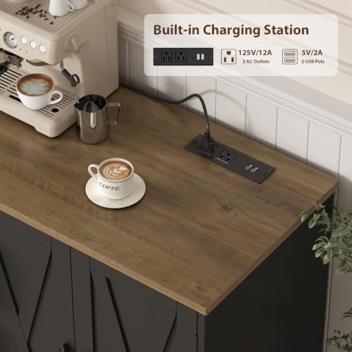 HOSTACK 71" W Kitchen Buffet Cabinet with Storage, Large Coffee Bar Cabinet