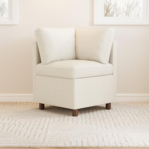 SITJOY Breakfast Nook Bench with Storage, Beige, 1 Seat (Corner)