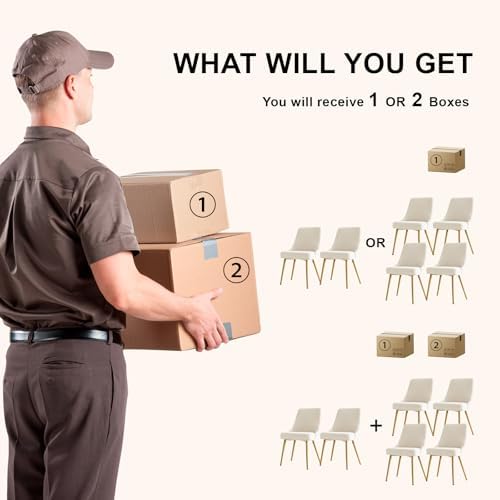 kinmars Kitchen & Dining Upholstered Dining Chairs Set of 4, Beige