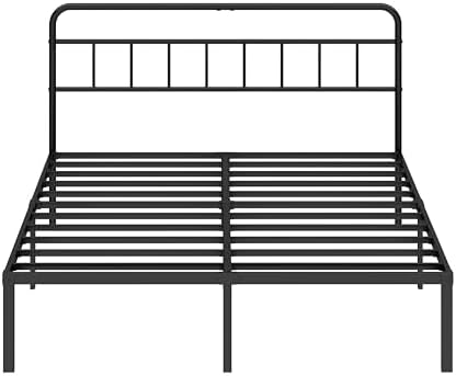 Queen Bed Frame with Classic Headboard, Black