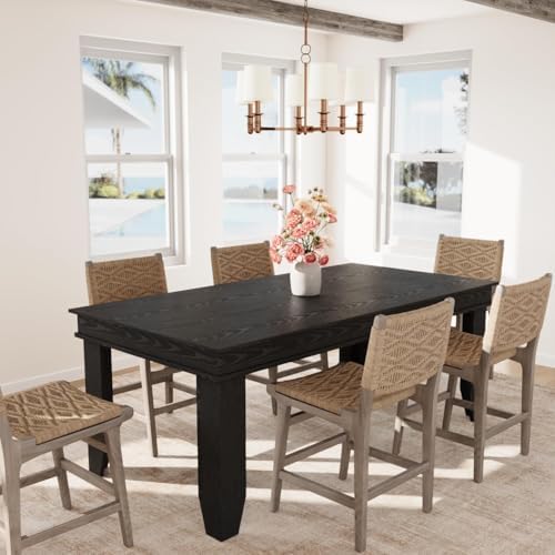 GarveeHome Farmhouse Dining Table for 6-8 People, 71" Long Kitchen Tables