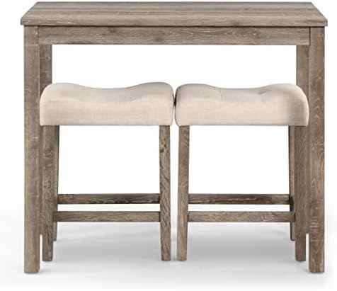 Sora Wood 3-Piece Counter Height Dining Set, Taupe