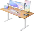 HUANUO 63x28 Inch Electric Standing Desk, Adjustable, Light Vintage Brown
