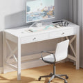 ChooChoo 47.24 Inches Farmhouse Computer Desk with 2 Drawers