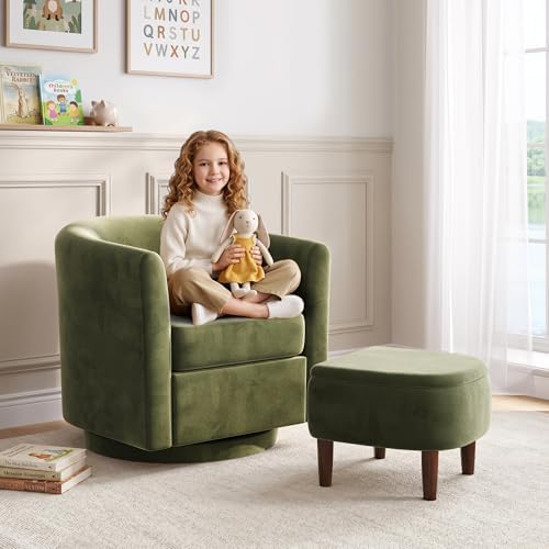 360° Swivel Accent Chair with Storage Ottoman Set of 2