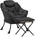 Lazy Chair with Ottoman, Black