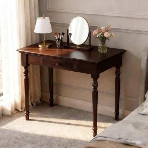 Walnut Writing Desks with Drawers, 35" French Country Style