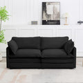 ROWHY 78'' Sectional 2 Seat Cloud Loveseat with 2 Throw Pillows, Modern Corduroy Love Seat, Cozy Sofa for Living Room, Office and Bedroom,Black