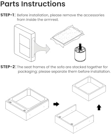 Iroomy Modular Sectional Couch for Living Room, Spring Cushion Seating, Modern Convertible Cloud Sofa with Ottoman, Black