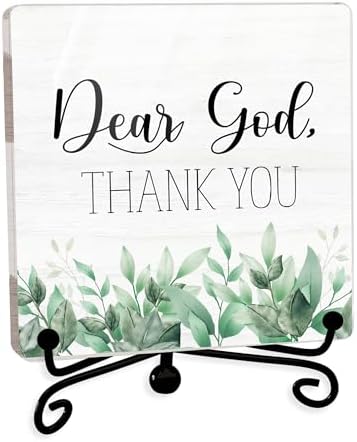 Modern Farmhouse Decor, Home Decor For Living Room, Boho Chic Aesthetic Shelf Decorations, Eucalyptus Christian God Acrylic Sign, Farmhouse Entryway Tv Stand Fireplace Coffee Table Decoration (12)