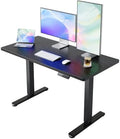 HUANUO 48x24 Inch Electric Standing Desk, Adjustable, Carbon Fiber Black