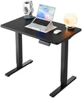 HUANUO 32x19 Inch Small Electric Standing Desk, Adjustable, Black