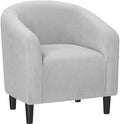 Yaheetech Small 25.5in Wide Corduroy Accent Chair for Bedroom, Light Gray