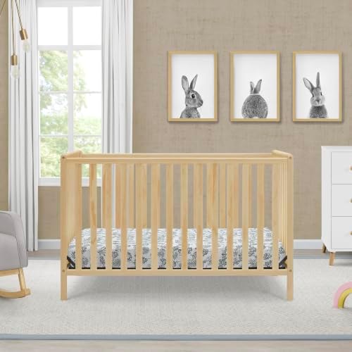 Delta Children Heartland 4-in-1 Convertible Crib & Mattress, Natural