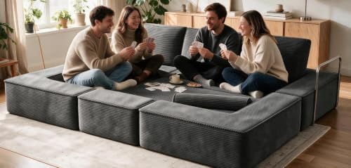 Oversize Convertible Boneless Couch Bed, 103 Inch Corduroy futon Sofa Bed