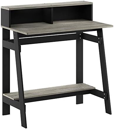Furinno Simplistic A Frame Computer Desk, Black/French Oak Grey