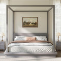 King Size Canopy Bed with Headboard (Gray)