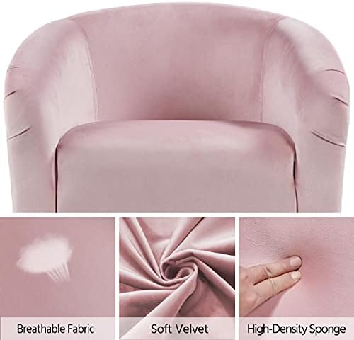Yaheetech Compact Velvet Accent Chairs Set of 2 for Bedroom, Pink