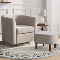 360° Swivel Accent Chair with Storage Ottoman