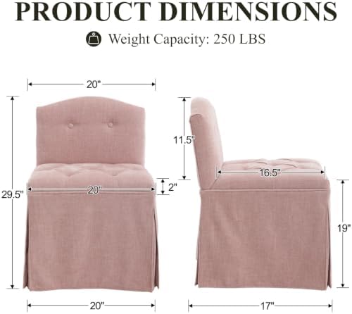 Pink Chenille Makeup Vanity Chair with Back & Wheels