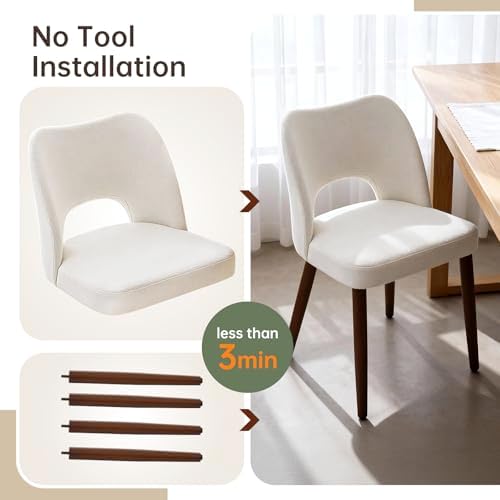 GarveeHome Dining Chairs Set of 4, Modern Hollow Back Dining Room Chair