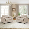Oversized Accent Chairs Set of 2,44" Modern Living Room Chairs,Chenille Upholstered Armchair with Extra Thick,Comfy Cloud Sofa Chairs Side Chairs Reading Chairs for Bedroom Apartment,Khaki