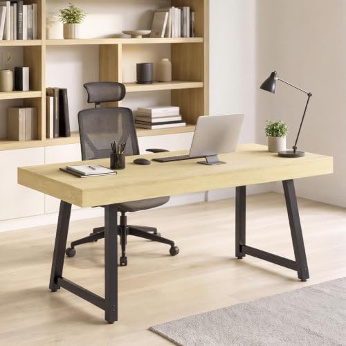 70.9" Kitchen Dining Table for 6-8,Farmhouse Table,Metal Legs