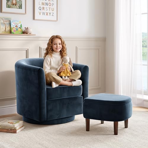 360° Swivel Accent Chair with Storage Ottoman