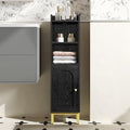 Hzuaneri Bathroom Storage Cabinet, Small Corner Floor Cabinet | Narrow Toilet Paper Holder, Bathroom Organizer with Adjustable Shelf, 2 Doors, for Small Spaces, Blsck BC38204GV1