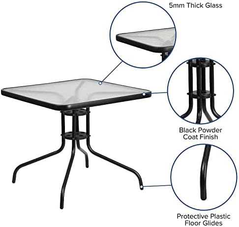 Flash Furniture 31.5 in Metal Square Table