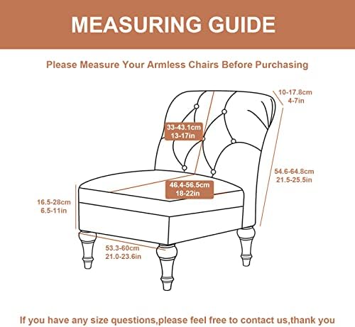 Eco-Ancheng Armless Chair Slipcover - Removable, Washable, Printed Accent Chairs for Living & Dining Room