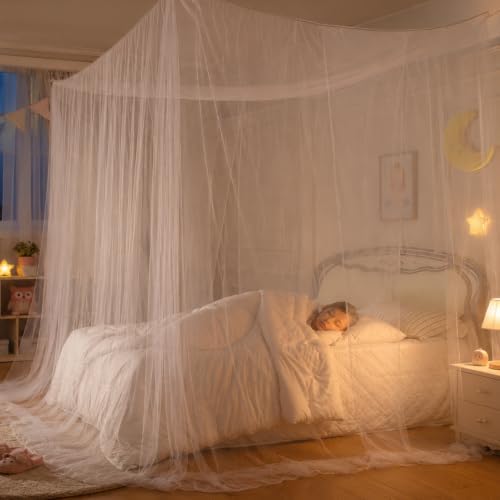 Canopy Bed Curtains for Full Queen King Size Bed, Mosquito Net for Bed