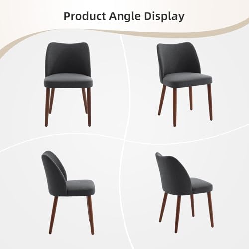 GarveeHome Wooden Dining Chair Set of 4 Upholstered Fabric Dining Chair