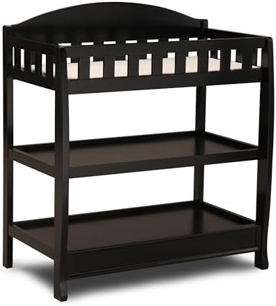Delta Children Infant Changing Table with Pad, Ebony Black