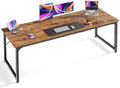 Huuger Computer Desk, 70 Inch Office Desk, Gaming Desk with Storage, Writing Desk Work Desk for Home Office, Study, Long Simple Desk, Large Legroom, Metal Frame, Rustic Brown