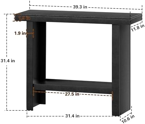 Console Table, 39.3" Rectangular Modern Entryway Table with Storage