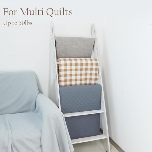 Blanket Ladders for the Living Room, Blanket Holder 5-Tier White