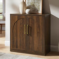ACCOHOHO Arched Door Sideboard Buffet Cabinet, Brown