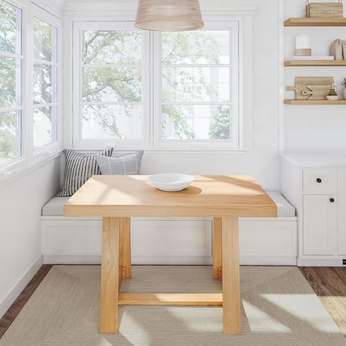 Plank+Beam Classic 48 Inch Dining Table, Rectangular, Blonde Wirebrush