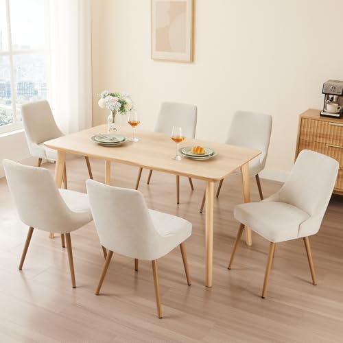 kinmars Kitchen & Dining Upholstered Dining Chairs Set of 6, Beige