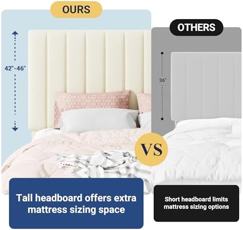 Allewie Queen Size Storage Bed Frame, Vertical Channel Tufted Adjustable Headboard, Velvet Upholstered Platform Bed with 4 Oversized Underbed Drawers, Wooden Slats Support, No Box Spring Needed, Cream