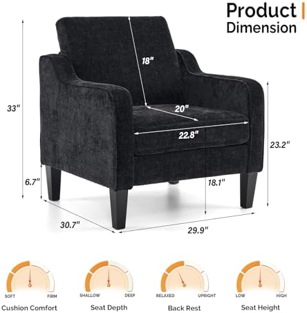 VINGLI Accent Chairs Set of 2, Modern Traditional Armchair for Living Room