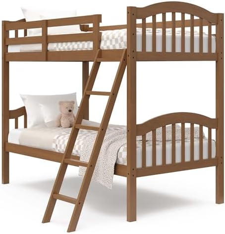 Storkcraft Long Horn Twin-Over-Twin Bunk Bed, Hazelnut