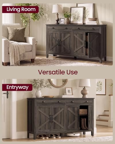 VASAGLE Farmhouse Buffet Cabinet, Coffee Bar with 2 Drawers