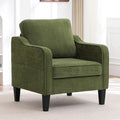 Accent Chair for Living Room, Mid Century Modern Reading Chair for Bedroom, Upholstered Armchair with Side Pockets, Comfy Single Sofa Side Chair for Office, Apartment, Small Room, Olive Green