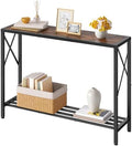 Tajsoon Console Table 41.8", 2 Tier Industrial Entryway Table with Shelves