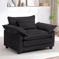 Oversized Accent Chair,44" Chenille Living Room Chairs,Modern Upholstered Armchair Cloud Sofa Chair with Extra Thick,Comfy Reading Chair Side Chair for Living Room Bedroom Apartment Black